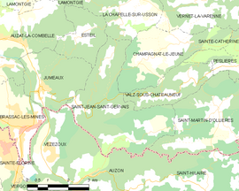 Mapa obce Saint-Jean-Saint-Gervais