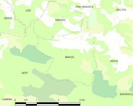 Mapa obce Banios