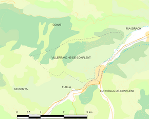 Poziția localității Villefranche-de-Conflent