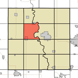 Айова штаты, Бун округінің Йелл Тауншипті бөлектейтін карта