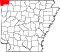 Map of Arkansas highlighting Benton County.svg