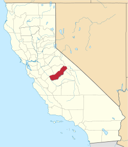 موقعیت شهرستان مادرا در ایالت کالیفرنیا