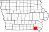 Map of Iowa highlighting Van Buren County.svg