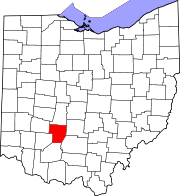 ファイエット郡の位置を示したオハイオ州の地図