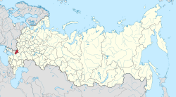 Luganska oblast (rdeče) v Rusiji na priključenih ozemljih (rumeno)