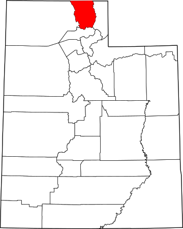 Map of Utah highlighting Cache County.svg