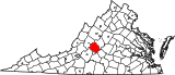Mappa della Virginia che evidenzia Amherst County.svg