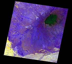 Satellittutsikt over Marsabit-fjellet.