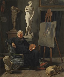 Christian August Lorentzen em seu ateliê (1827) pelo pintor dinamarquês Martinus Rørbye. (definição 4 616 × 5 537)