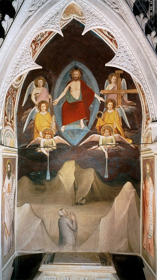 Maso di Banco (1335-40) Giudizio finale e Bettino de' Bardi inginocchiato), Basilica di Santa Croce, Firenze 