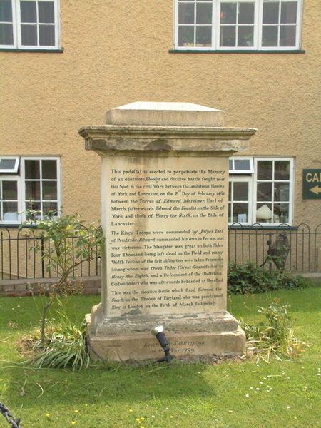1799 memorial to the battle in Kingsland