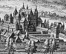 Schloss Simmern in der Darstellung von Matthäus Merian aus dem Jahre 1648