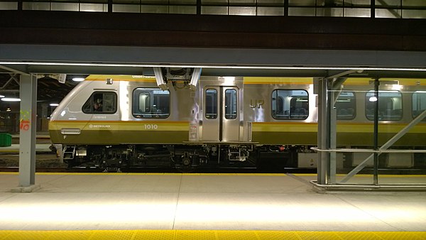 A Metrolinx Union Pearson Express train at Toronto Union Station