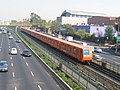 Gummibereifter Zug der U-Bahn Mexiko-Stadt