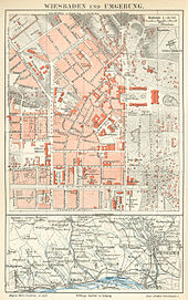 Wiesbadener Stadtplan um 1888