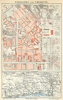 Mappa di Wiesbaden del 1888