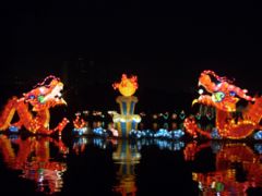 Drakenlampionnenpaar in Peking