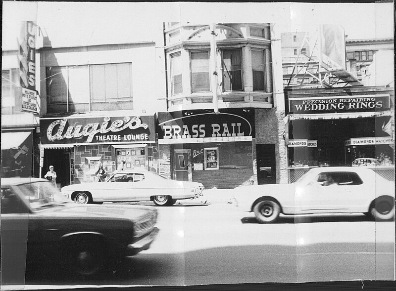 File:Minneapolis 1970 - Augies Theatre Lounge, Brass Rail, Wedding Rings.jpg