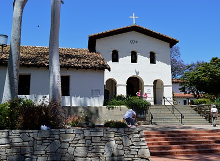 Mission San Luis Obispo de Tolosa, built in 1772, in downtown San Luis.
