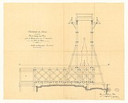 Plan du monte charge avec pont pour la restauration d'un contrefort de la cathédrale de Nevers (1897)