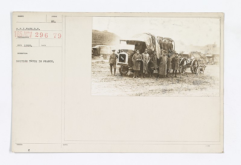 File:Motor Vehicles - Motor Trucks - In Use - British truck in France - NARA - 45504871.jpg