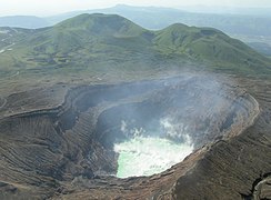 Mount Aso acid lake seen from helicopter by ET.jpg