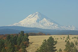 Mount Hood sjoen fan Pleasant Ridge ôf boppe Pine Hollow