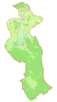 Mapa konturowa gminy Brezovica, w centrum znajduje się punkt z opisem „Preserje”
