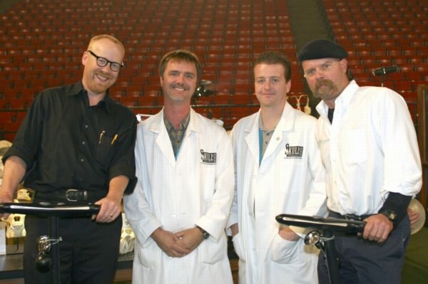 At the Discovery Channel Young Scientist Challenge posing with Skulls Unlimited International, Inc.'s Jay Villemarette and Joey Williams, 2004