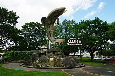 Trout statue in town centre