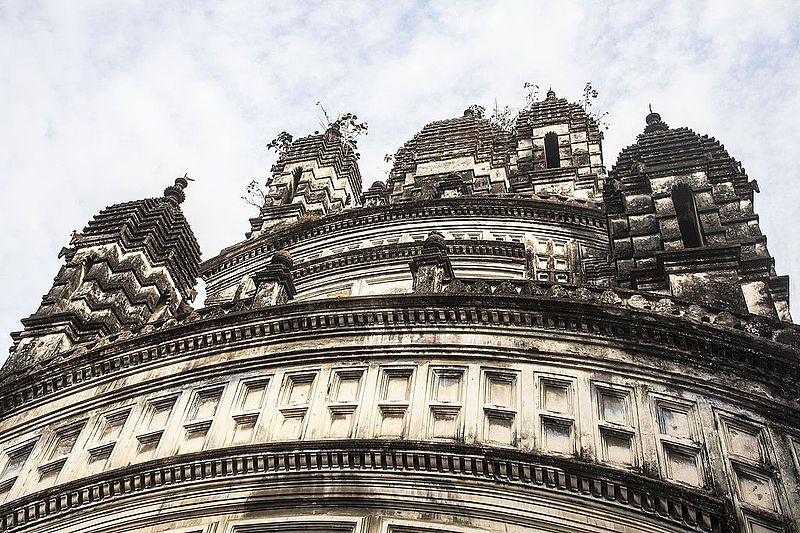 File:Nabaratna Temple of Radhabinode - Top View of the Temple.jpg