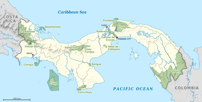 File:National parks of Panama map.png