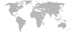 Map indicating locations of Nauru and Taiwan