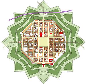 Plan simplifié de la citadelle de Neuf-Brisach