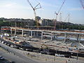 Construction of the new Yankee Stadium as seen from the old stadium. June 15, 2007.