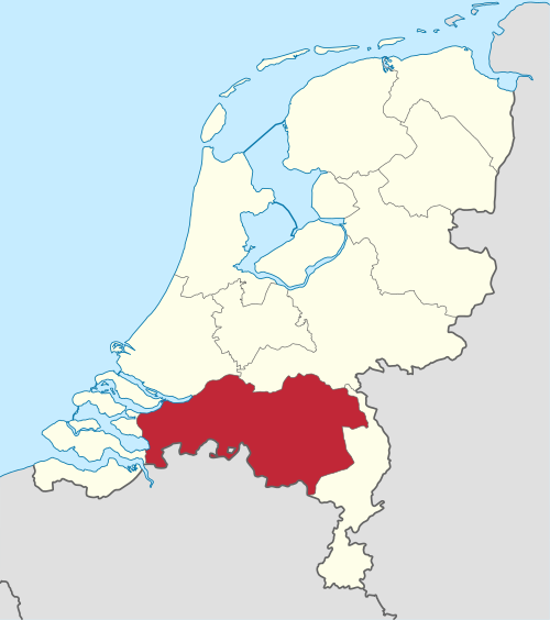 Location of North Brabant in the Netherlands