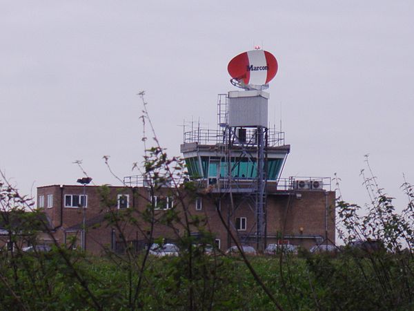 Control tower at Norwich International Airport.