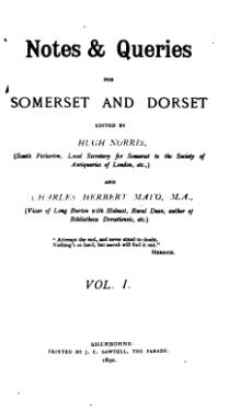 Notes & Queries for Somerset and Dorset v1.djvu