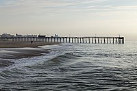 The beach and pier at Ocean City, Maryland