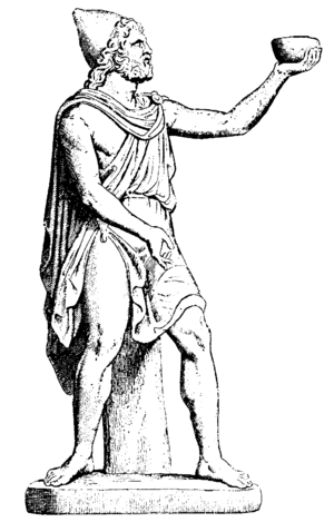 Odiseo ofreciendo vino a Polifemo