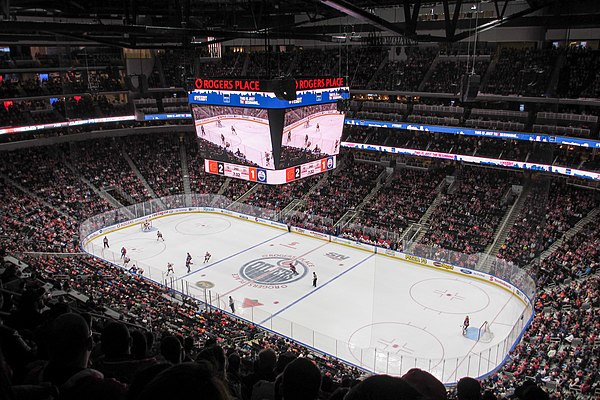 Rogers Place in September 2016 during a pre-season Oilers game versus the Calgary Flames.