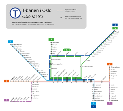 T-Banen I Oslo: Dagens linjenett, Historie, Stasjoner