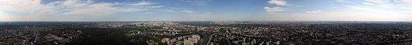 360° panorama from observation deck of the Ostankino TV tower