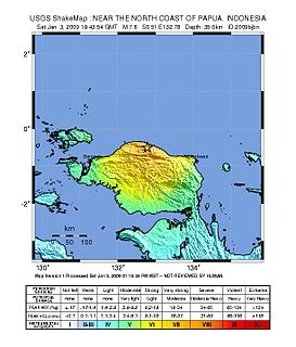 <span class="mw-page-title-main">2009 Papua earthquakes</span> Earthquake in Papua, Indonesia