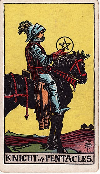 <span class="mw-page-title-main">Knight of Coins</span> Tarot card of the Minor Arcana