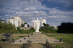 A statue of Jesus in Ankawa, Iraq: one of the largest Assyrian communities in the Assyrian homeland