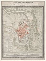 Heinrich Kiepert; Ernst Gustav Schultz Plan von Jerusalem nach den Untersuchungen 1845