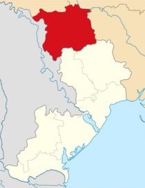 Piirin (7/2020- rajoin) sijainti Odessan alueen kartalla