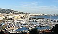 Le port de Cannes, et le palais des Festivals et des Congrès vus de la tour de la Castre