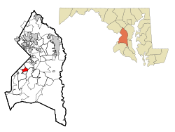 Prince George's County Maryland Incorporated and Unincorporated areas Marlow Heights Highlighted.svg